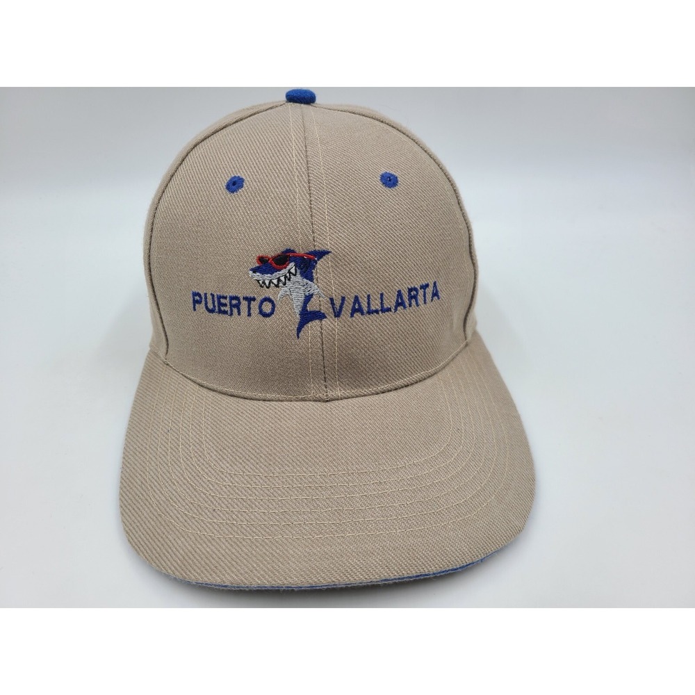 Puerto Vallarta Mexico Shark Adjustable Hat Cap Travel Souvenir Men‎ Women Brown